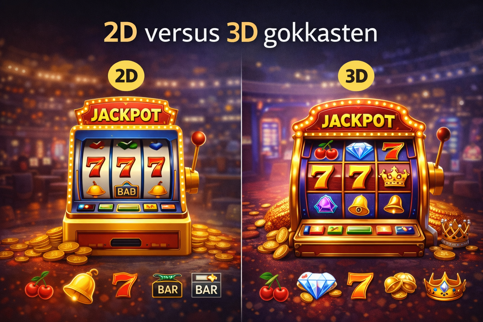 2D versus 3D gokkasten: wat is het verschil en welke moet je kiezen?